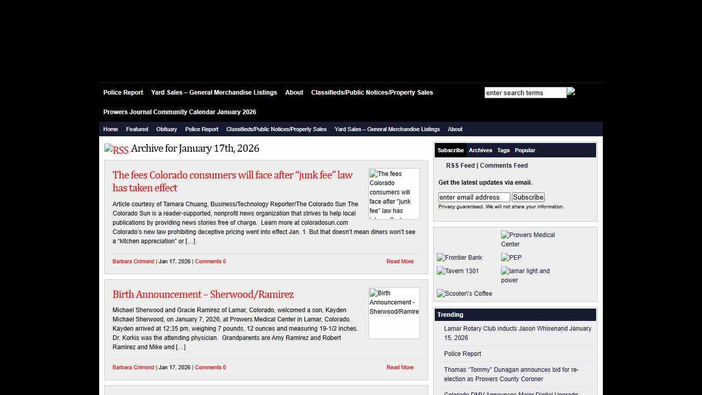 2026 January 17 : The Prowers Journal